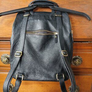 L.Cardi genuine leather black backpack/shoulder bag made in Italy